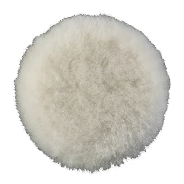 FURY M white super cut rotary wool polishing pad 135mm front view showing dense natural lambswool